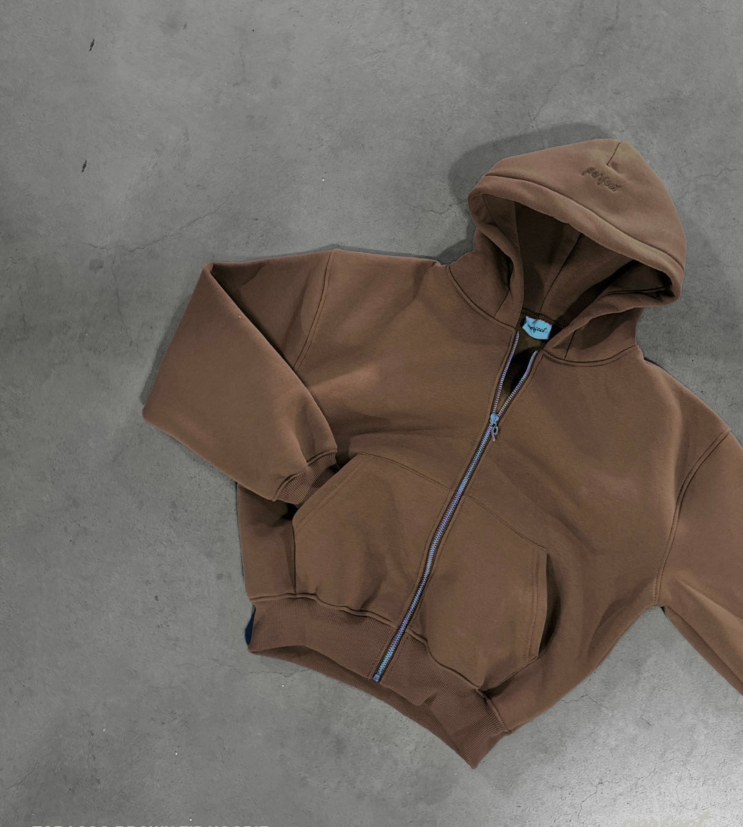 TOBACCO BROWN ZIP HOODIE