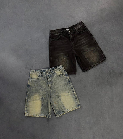 CARBON BLACK DOUBLE KNEE JORTS