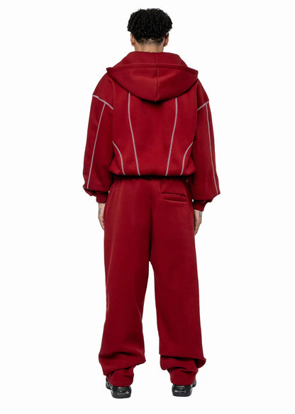 GREY LINE TRACKSUIT RED