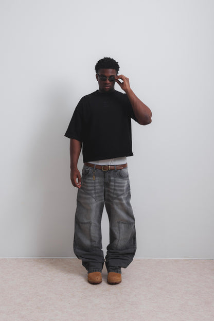 STORM GREY DOUBLE KNEE JEANS