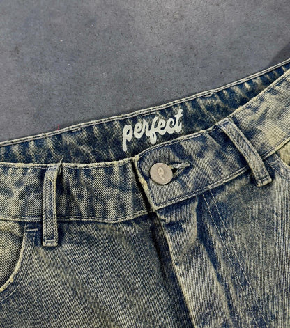 SANDY BLUE DOUBLE KNEE JORTS