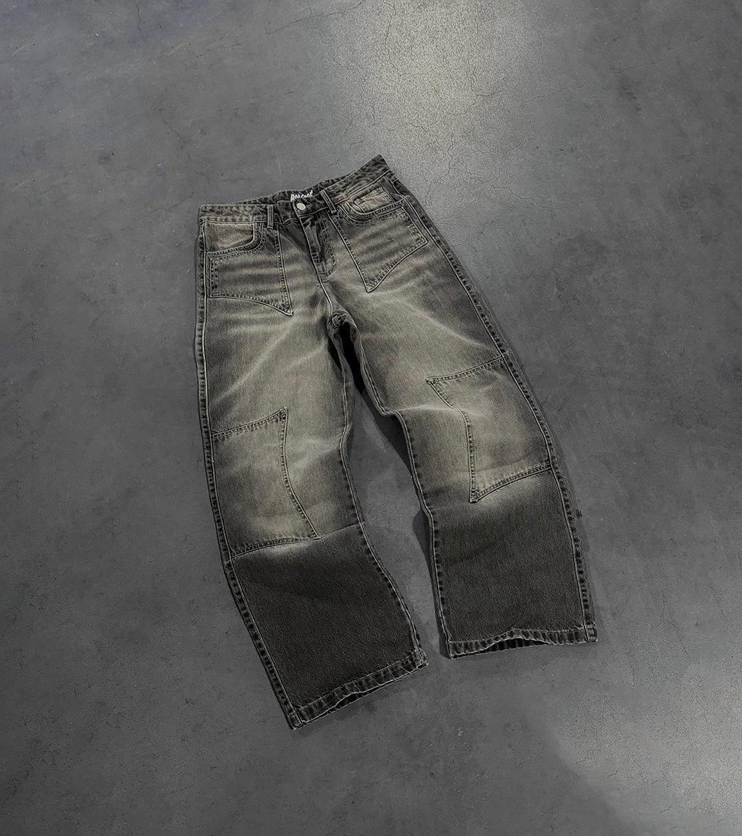 STORM GREY DOUBLE KNEE JEANS