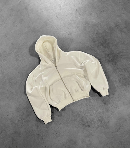 CREAM ZIP HOODIE