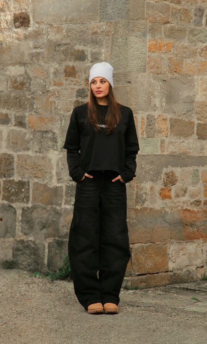 CARBON BLACK LINES DENIM JEANS