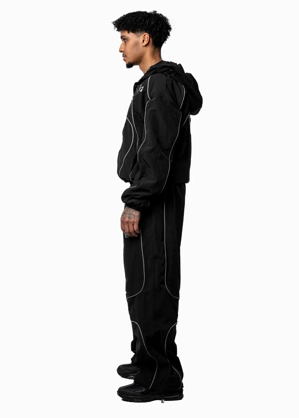 BLACK NYLON TRACKSUIT