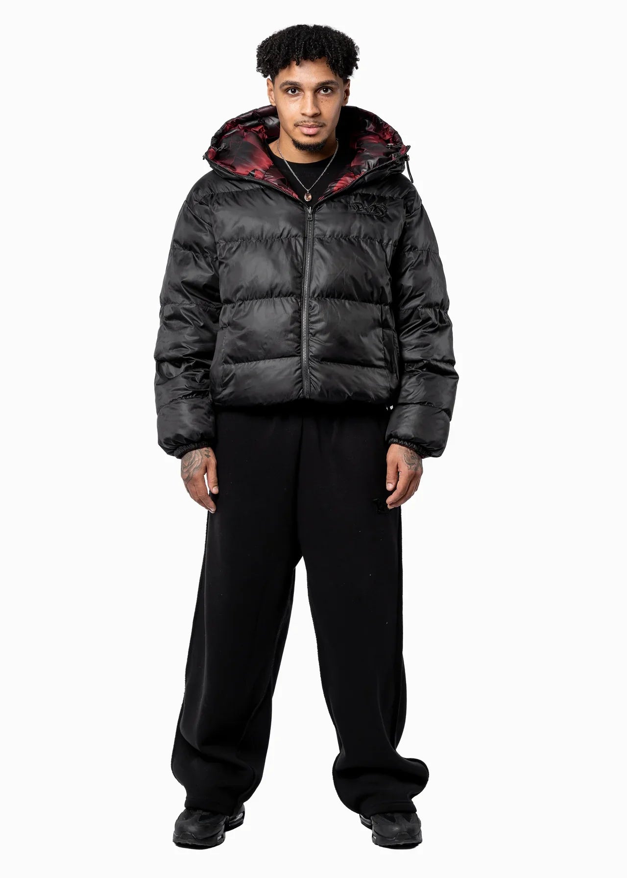 DOUBLE-SIDED PUFFER BLACK/RED
